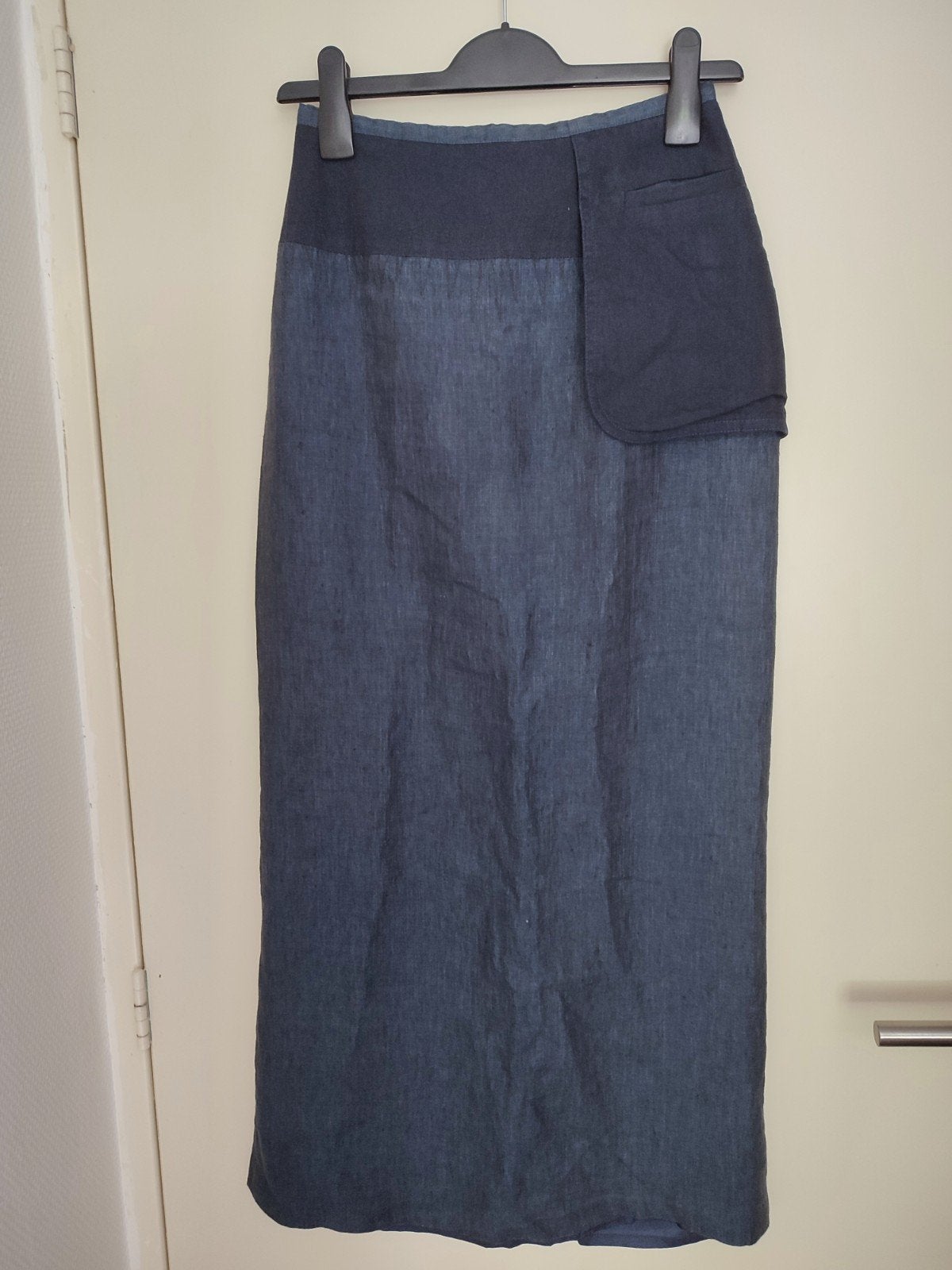 Donkerblauwe linnen rok ZNJ, maat 38, Blauw, Ophalen of Verzenden, Zo goed als nieuw, Maat 36 (S)