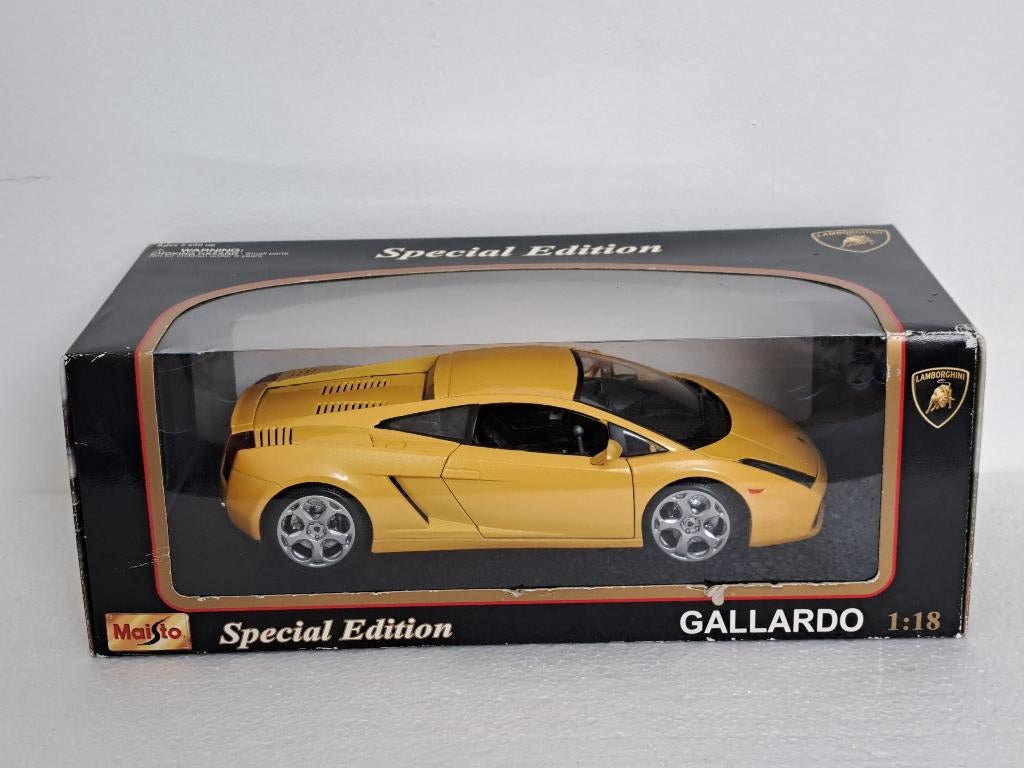 Lamborghini Gallardo V10 Geel.1/18 Maisto, Ophalen of Verzenden, Zo goed als nieuw, Auto, Maisto