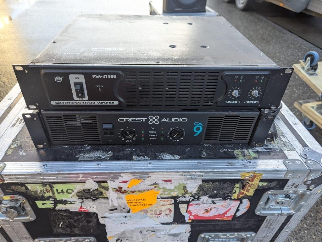 versterker SHOW PSA-31500 let op 1 kanaal kapot amp 750 watt, Gebruikt, Complete surroundset, 120 watt of meer, Ophalen