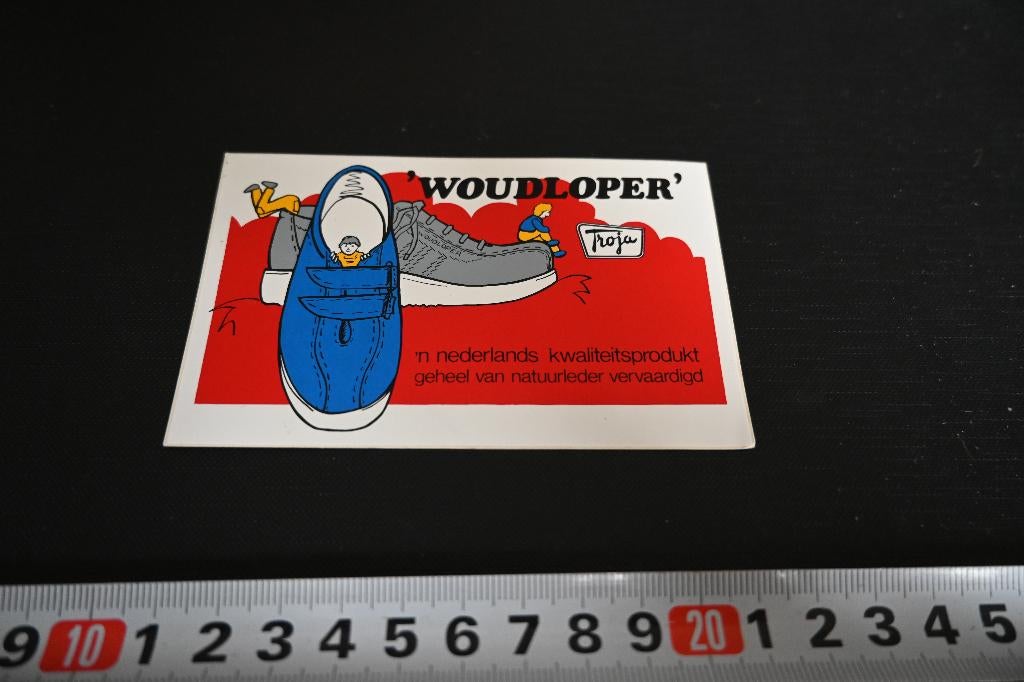 sticker WOUDLOPER Troja 'n Nederlands kwaliteitsprodukt, Ophalen, Zo goed als nieuw