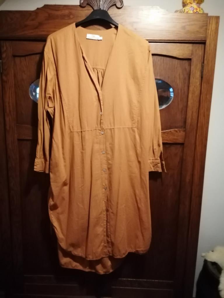 Devotion Twins Jurk Hazel Bruin Maat M ZGAN, Kleding | Dames, Jurken, Zo goed als nieuw, Maat 38/40 (M), Bruin, Verzenden