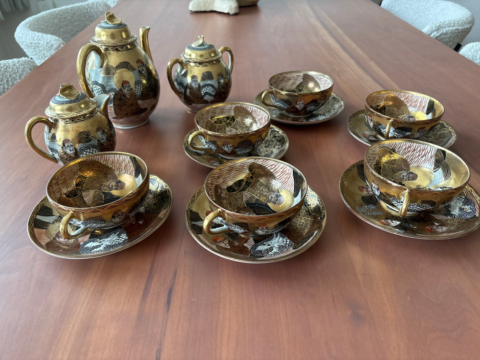 Antiek Japans Satsuma /Kutani theeservies, Antiek en Kunst, Antiek | Servies compleet, Ophalen