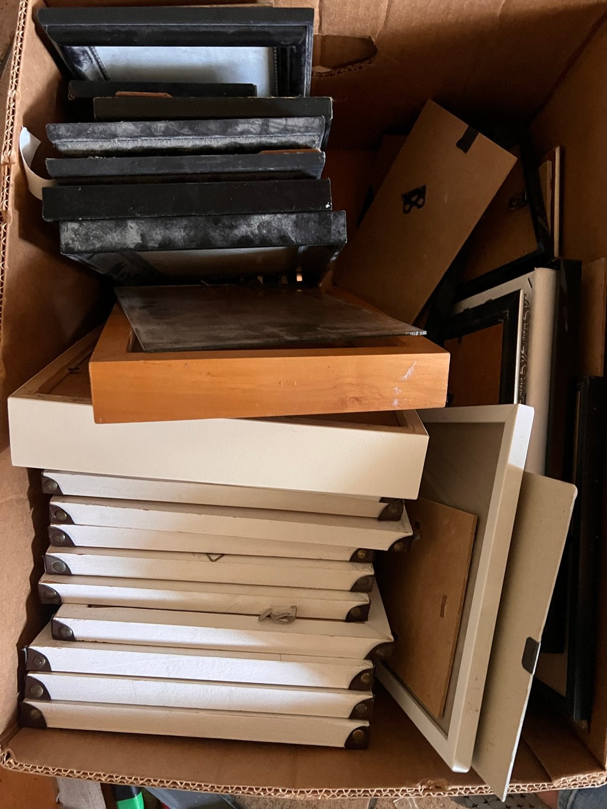Doos fotolijstjes, diverse maten en materialen, Audio, Tv en Foto, Fotografie | Fotolijsten, Gebruikt, Hout, Standaard fotolijst