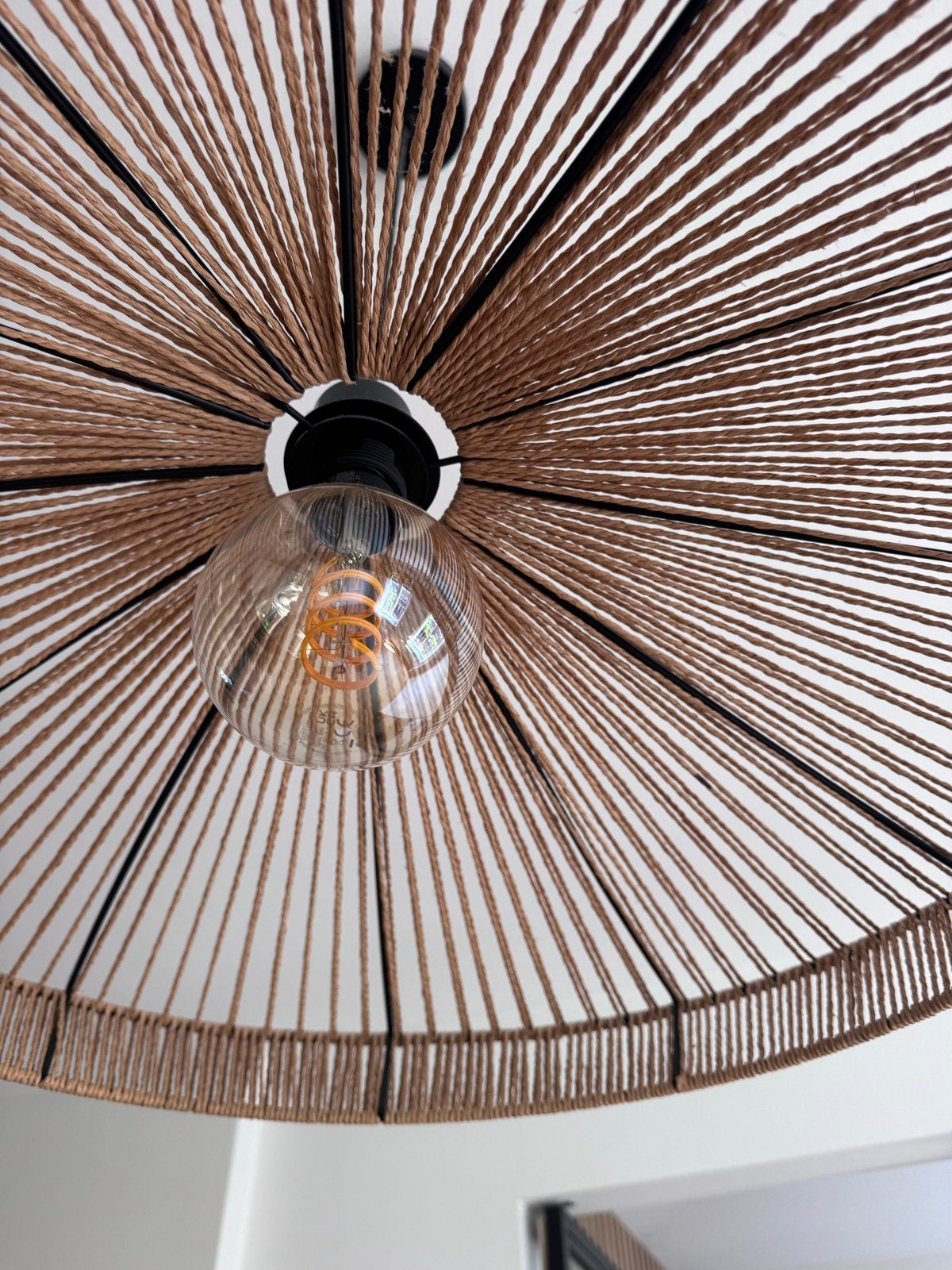 Lucide YUNKAI Hanglamp - Licht hout, Ophalen, Zo goed als nieuw, Textiel, E27 (groot)