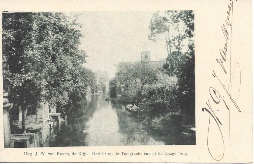 De Rijp (N.H.) Zicht op Tuingracht vanaf Lange brug, ca.1900, Ophalen of Verzenden, Voor 1920, Ongelopen, Noord-Holland