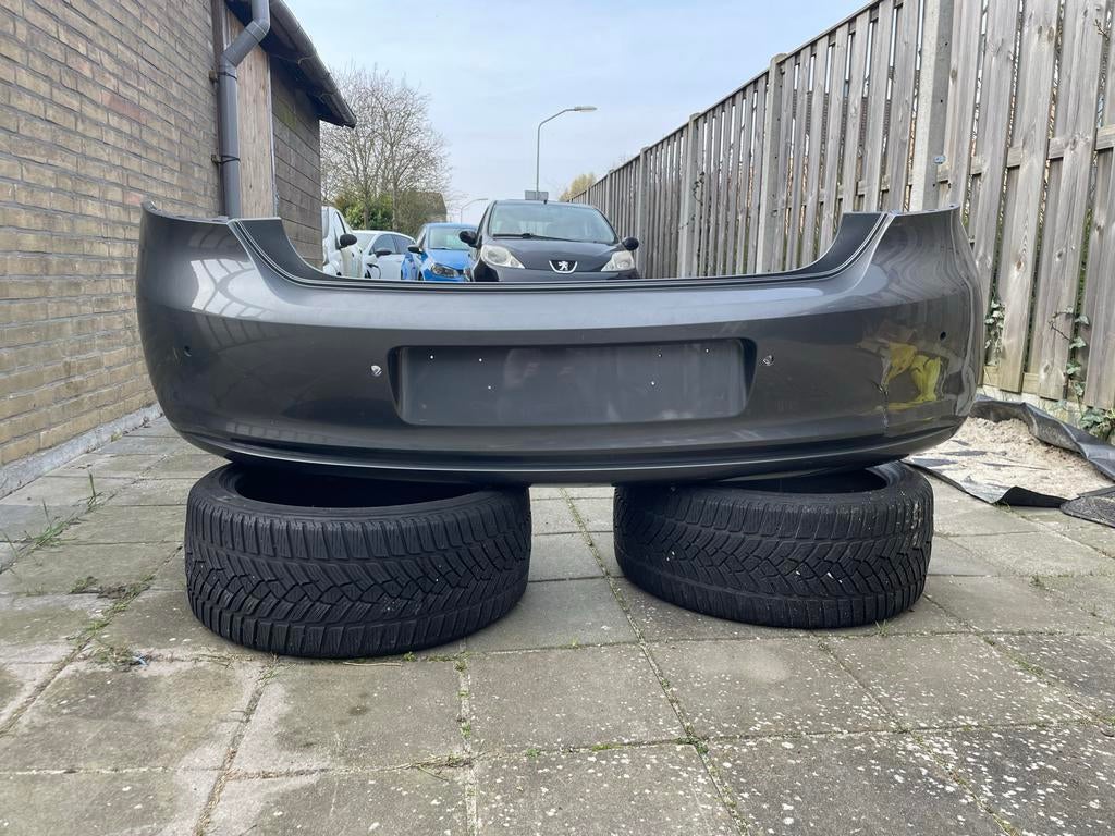 Achterbumper Polo 6R antraciet sensoren ORIGINEEL, Gebruikt, Volkswagen, Ophalen of Verzenden, Achter