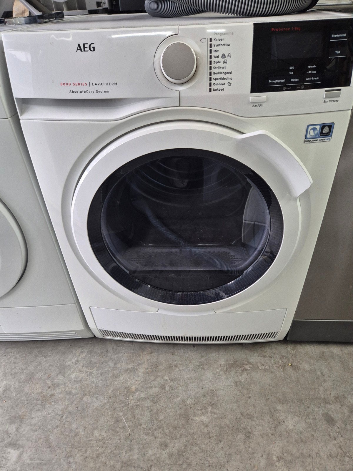 AEG 8000 Series Lavatherm AbsoluteCare System Wasdroger 8kg, Witgoed en Apparatuur, Ophalen, 6 tot 8 kg, Anti-kreukfase, Zo goed als nieuw