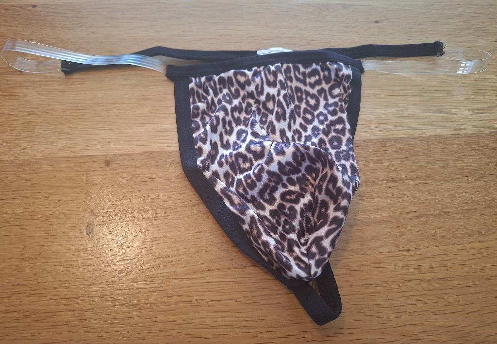 sexy string met luipaardprint maat M, Verzenden, Zwart, Overige typen