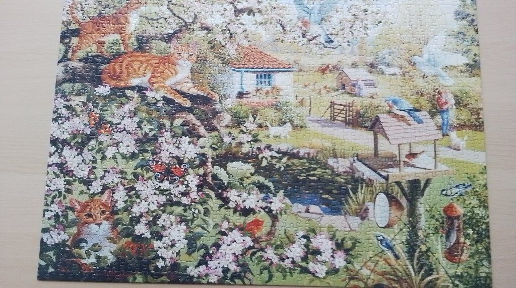 HOP Legpuzzel 'Garden Watch' 1000 stukjes, Ophalen of Verzenden, 500 t/m 1500 stukjes, Gebruikt, Legpuzzel