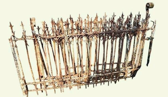 Antiek sierhekwerk - roestig, decoratief ijzeren hek, Ophalen, Gebruikt, Onbekend, Onbekend