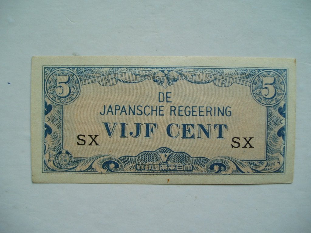 829. Nederlands Indië, 5 cents 1942 VF., Verzenden, Zuidoost-Azië, Los biljet