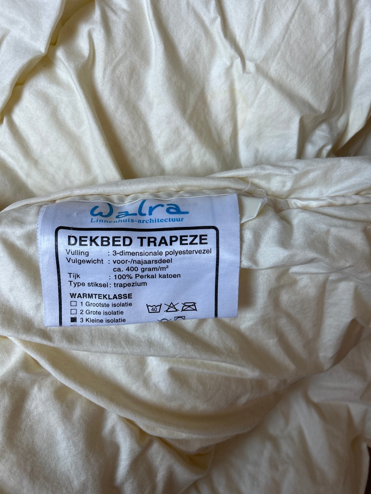 Walra Dekbed Trapeze - Polyestervezel & Perkal Katoen, Gebruikt, Katoen, Ademend, Ophalen of Verzenden