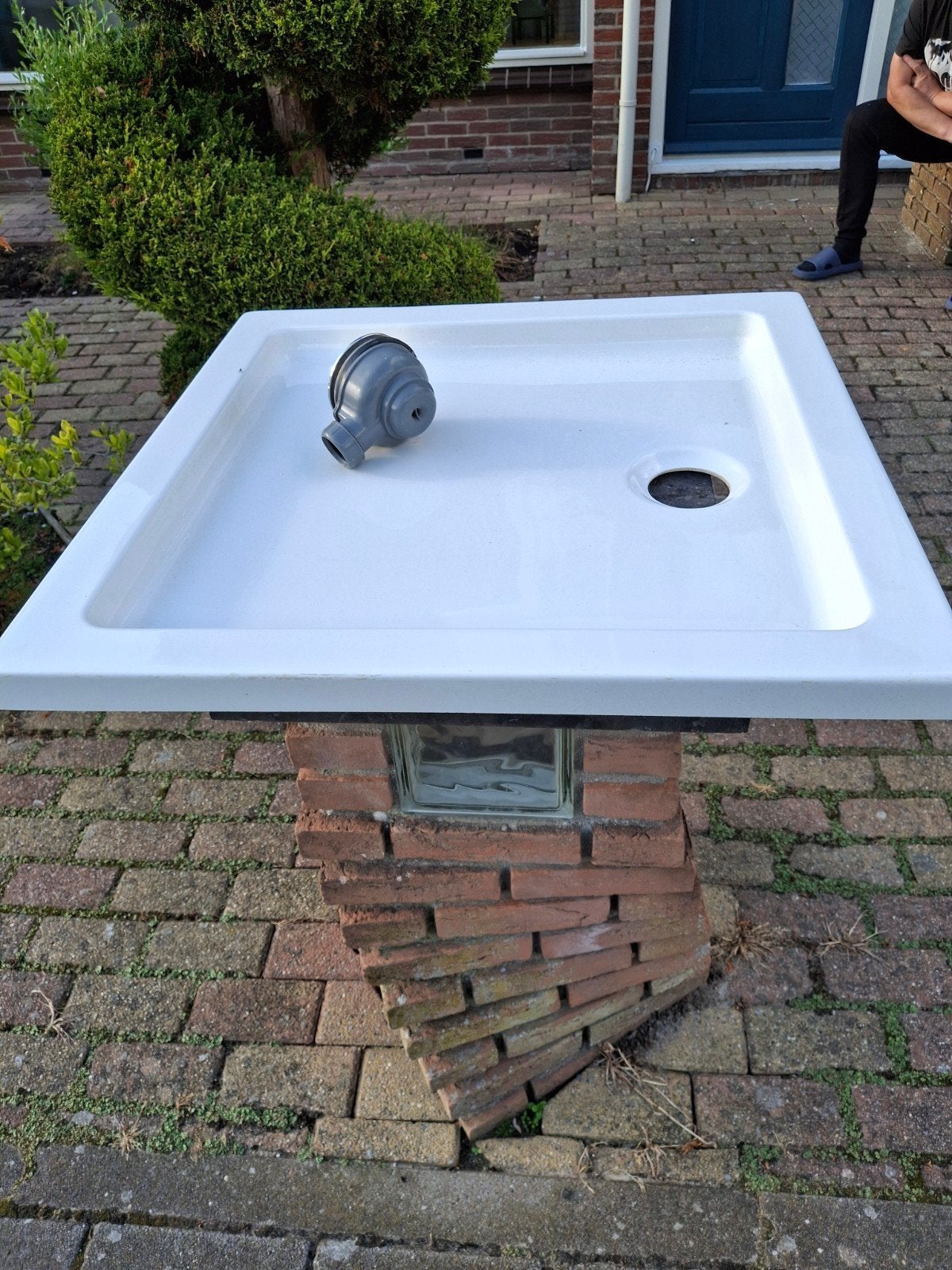 Douchebak wit met afvoerputje z.g.n, Ophalen, Zo goed als nieuw, Douche