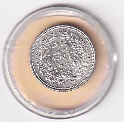 25 Cent 1939 Zeer Mooi, Verzenden, Zilver, 25 cent, Koningin Wilhelmina