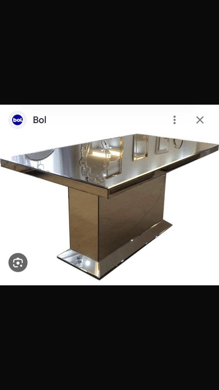 Nieuwe Eettafel Bruin Brons met Glitter 220x100 cm, Huis en Inrichting, Tafels | Eettafels, Ophalen, Overige materialen, 100 tot 150 cm