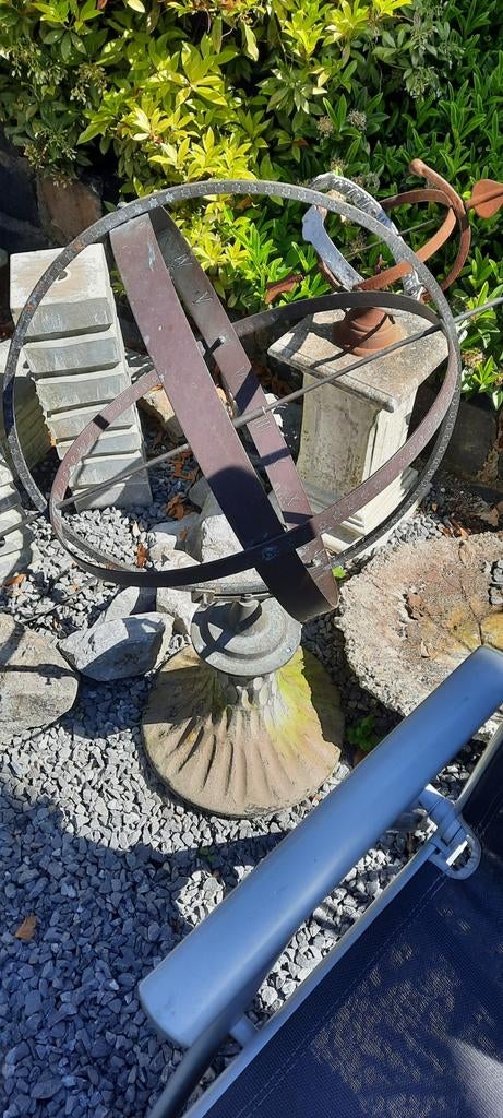 Decoratieve zonnewijzer, Tuin en Terras, Tuinbeelden, Gebruikt, Abstract beeld, Metaal, Ophalen