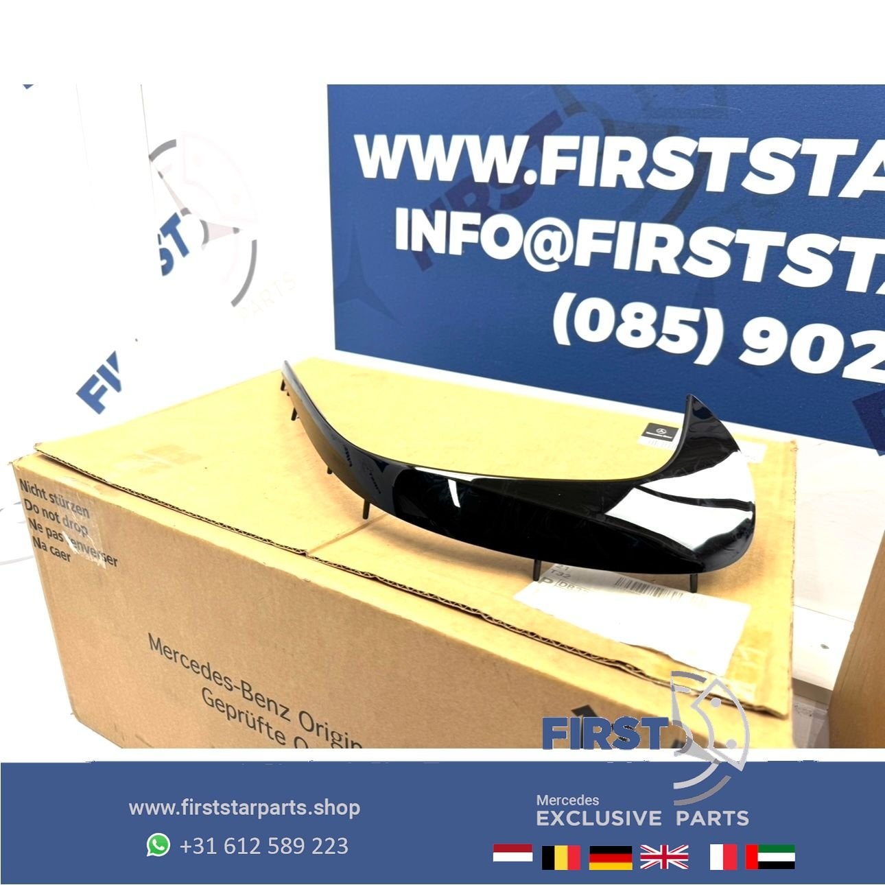 W176 FACELIFT A45 AMG VOORBUMPER AERO SPLITTER LINKS of RECH, Gebruikt, Voor, Ophalen of Verzenden, -