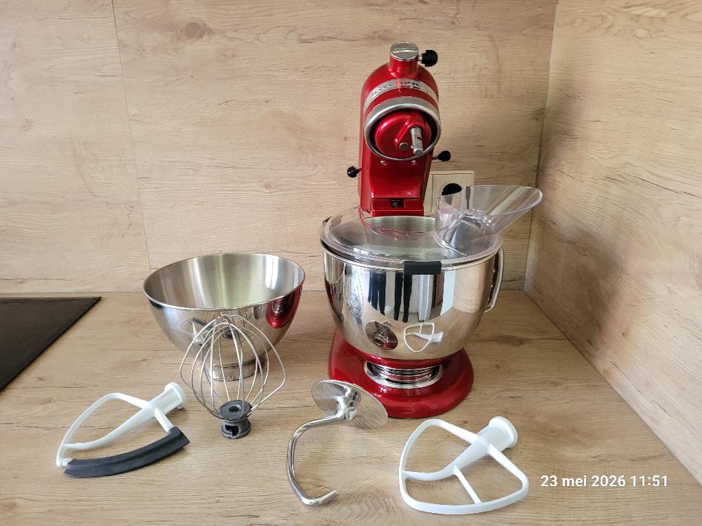 Kitchenaid Artisan 4,8 L 5KSM175SPECA, 4 liter of meer, Ophalen, Gebruikt, 3 snelheden of meer