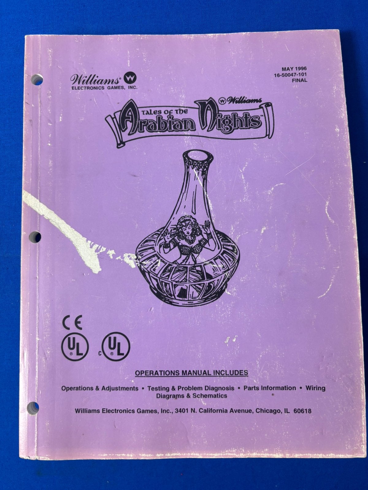 Arabian Nights Manual, Verzamelen, Gebruikt, Onderdeel of Defecte kast, Ophalen of Verzenden, Williams