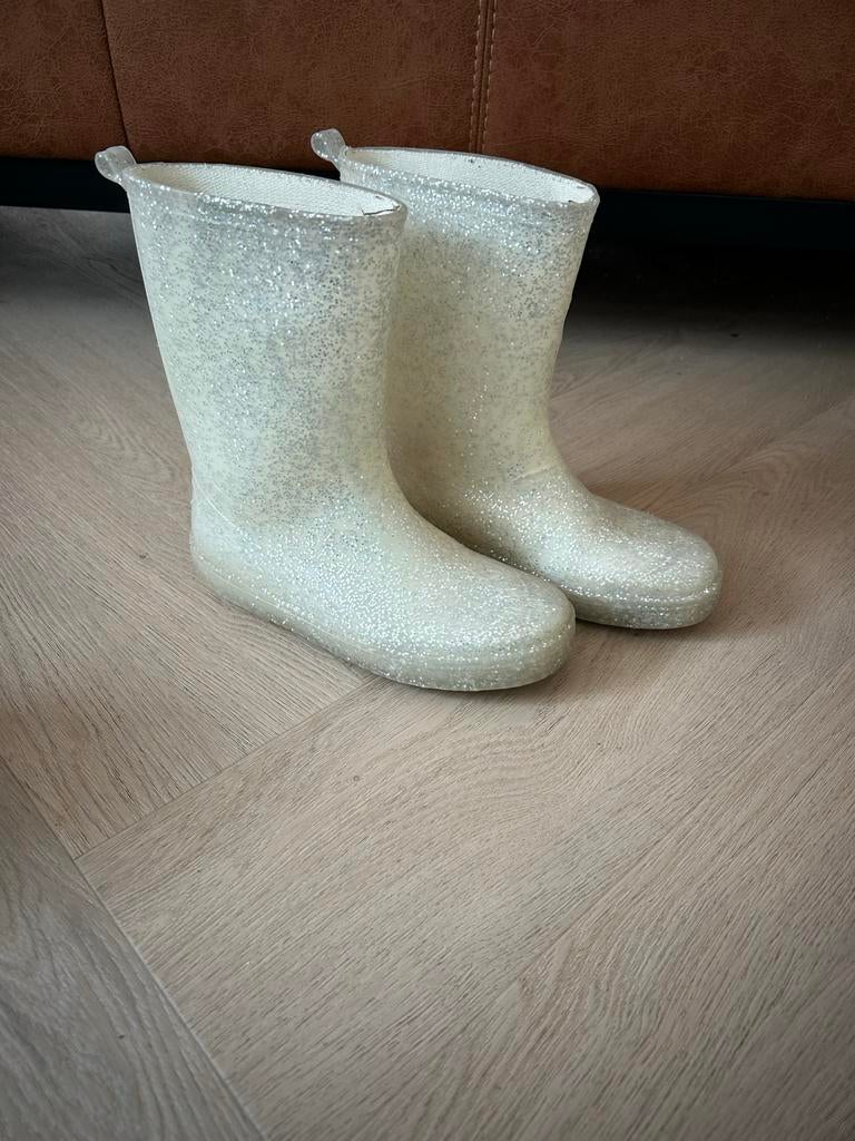Witte glitter regenlaarzen maat 32, Ophalen of Verzenden, Gebruikt, Meisje, Laarzen