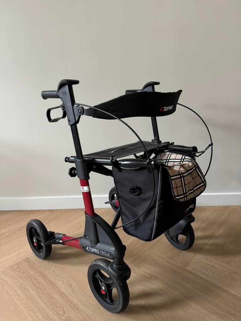 Rollator Topro Troja 2G S softbanden Burberry tas rugsteun, Diversen, Ophalen, Opvouwbaar, Gebruikt