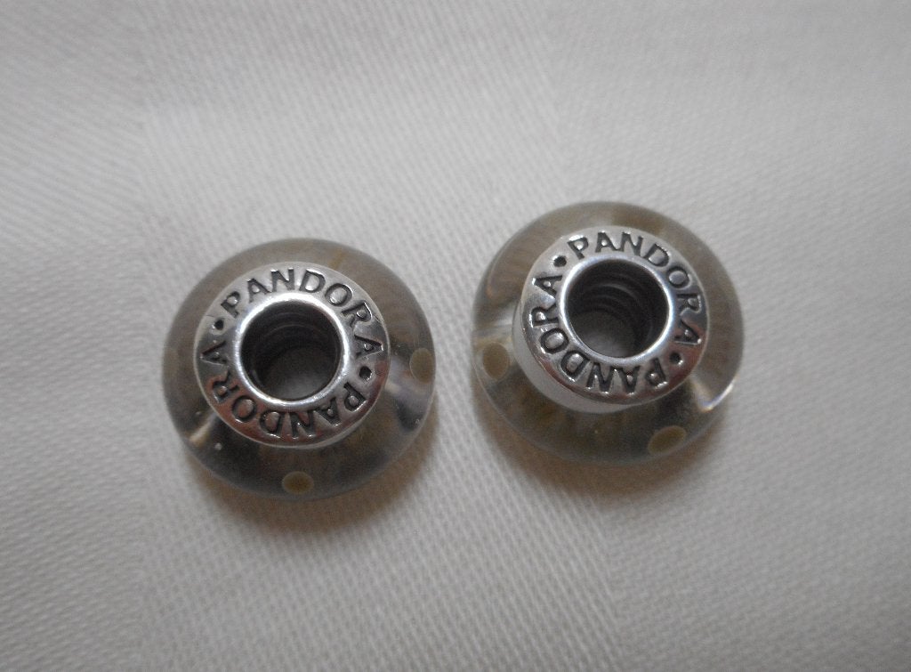 Pandora set 2 murano bedels zilveren kern nr.210, Verzenden, Pandora, Zo goed als nieuw, 2 of 3 bedels