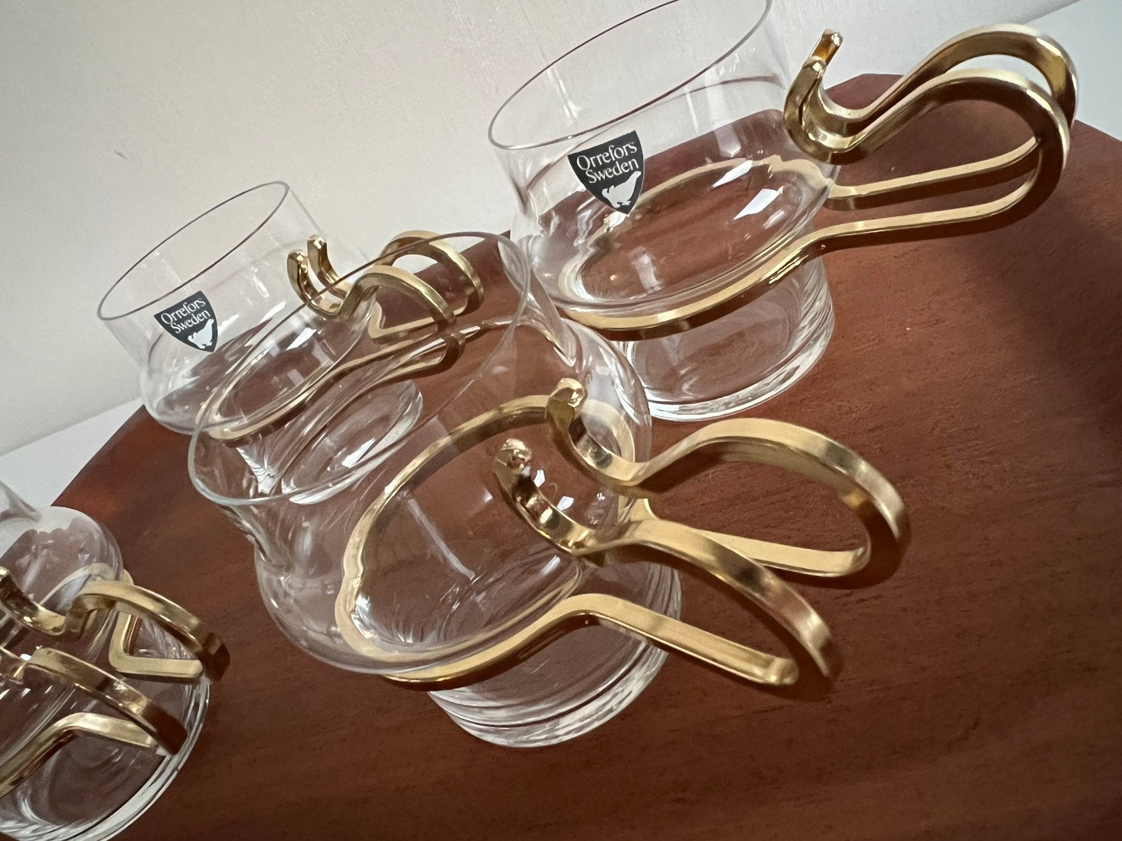 Vintage 4 Orrefors ‘Hot & Cold’ Espresso glas Bo Lindekrantz, Ophalen of Verzenden, Zo goed als nieuw, Glas, Kop(pen) en/of Schotel(s)