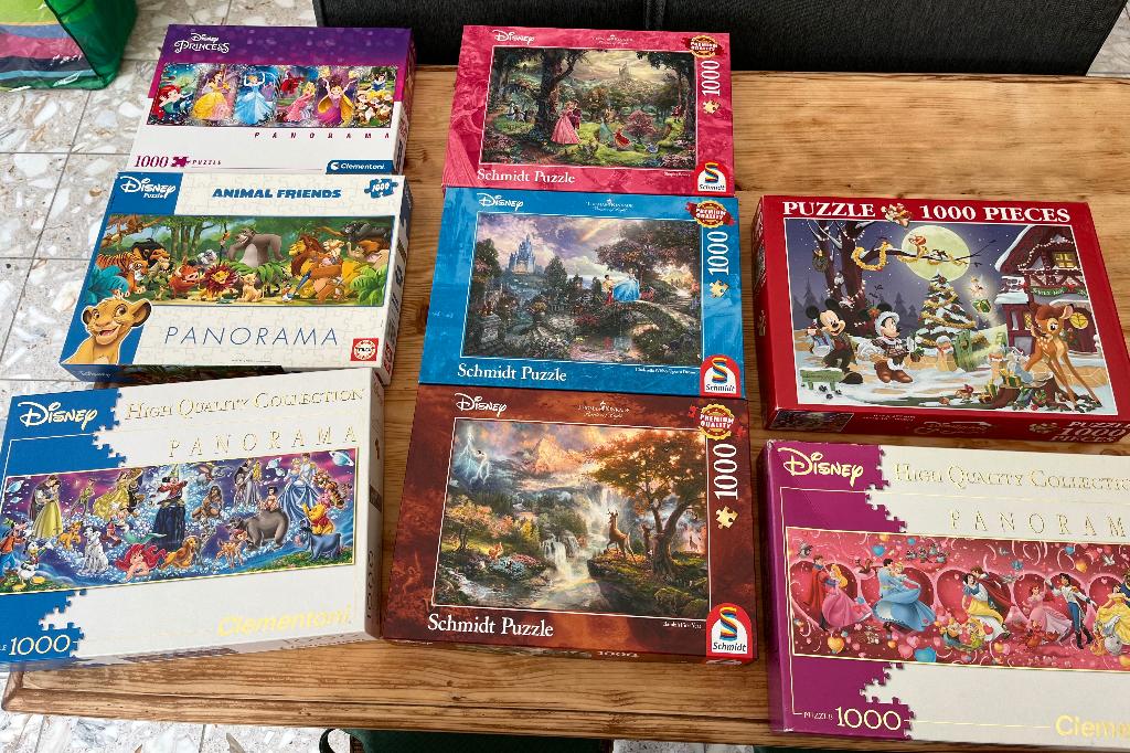 (Disney) puzzels 1000 stukjes, Ophalen, 500 t/m 1500 stukjes, Zo goed als nieuw, Legpuzzel