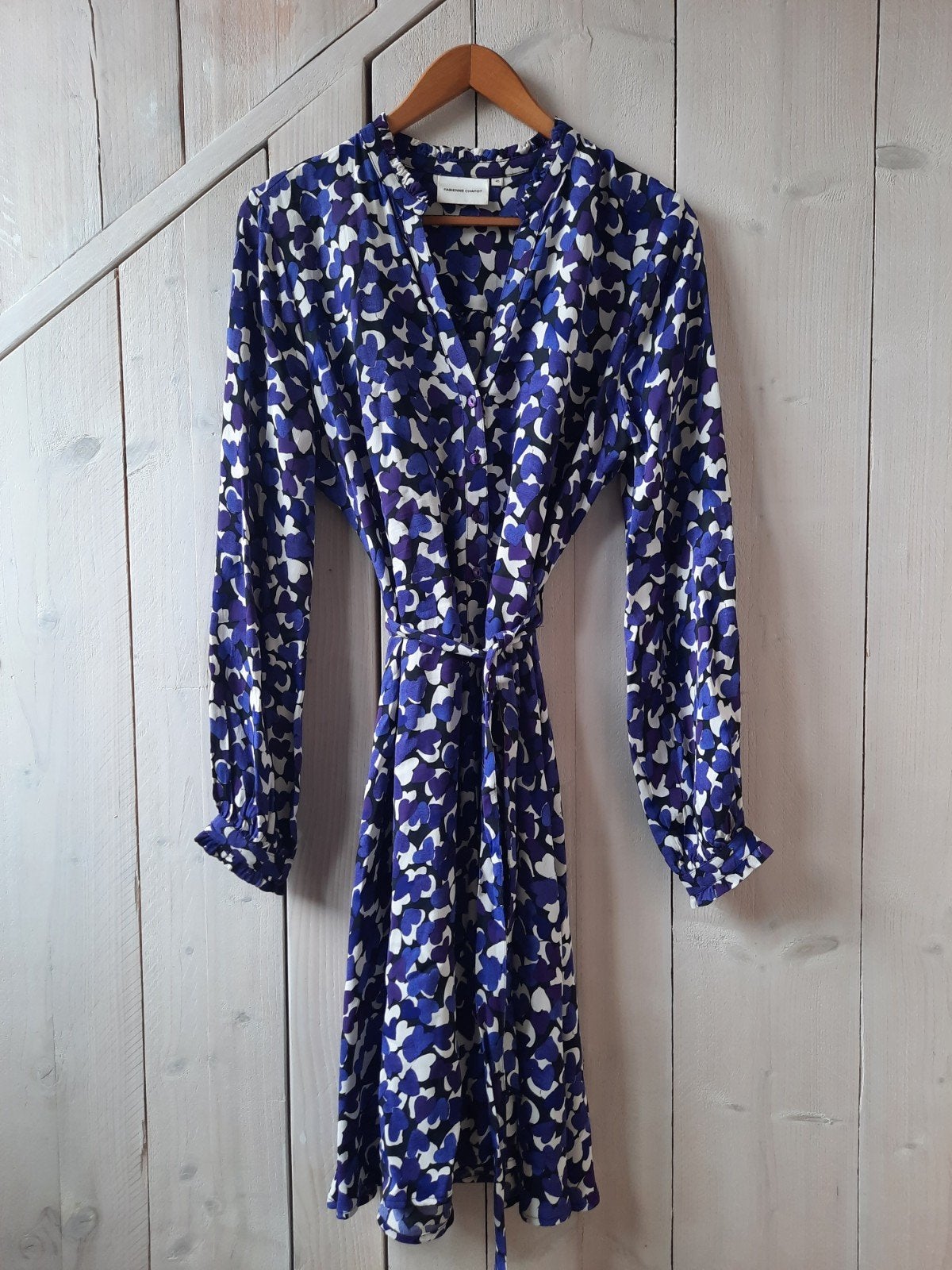 Fabienne Chapot Dorien Frill Jurk Maat 40, Kleding | Dames, Maat 38/40 (M), Blauw, Ophalen of Verzenden, Zo goed als nieuw