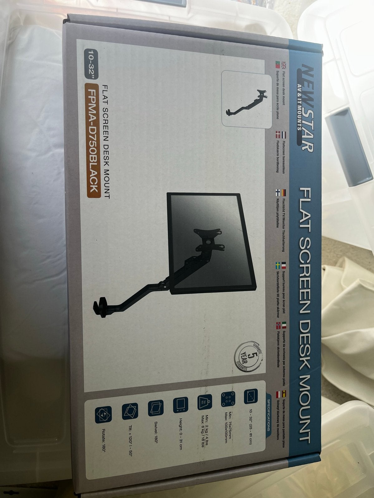 NewStar FPMA-D750BLACK Monitor Bureau Beugel 10-32", Ophalen of Verzenden, Nieuw