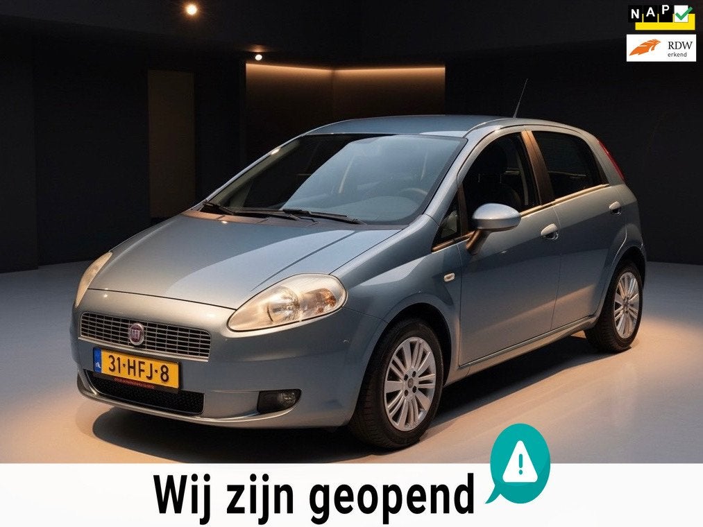 Fiat Grande Punto 1.4 Edizione Lusso-airco-elek ramen-distri, Voorwielaandrijving, 4 cilinders, Origineel Nederlands, Bedrijf