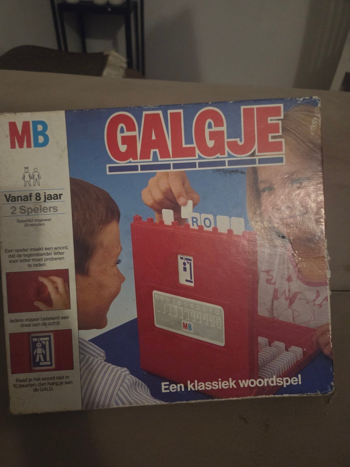 MB Galgje - Klassiek Woordspel (Vintage) mist leters, Een of twee spelers, Ophalen of Verzenden, Gebruikt, MB