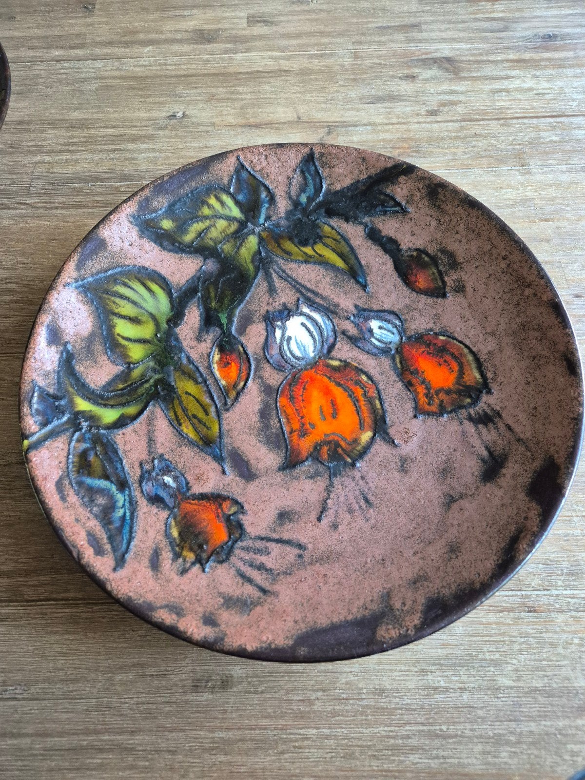 Vintage Ruscha Wandbord 36cm - Bloemenmotief, Ophalen