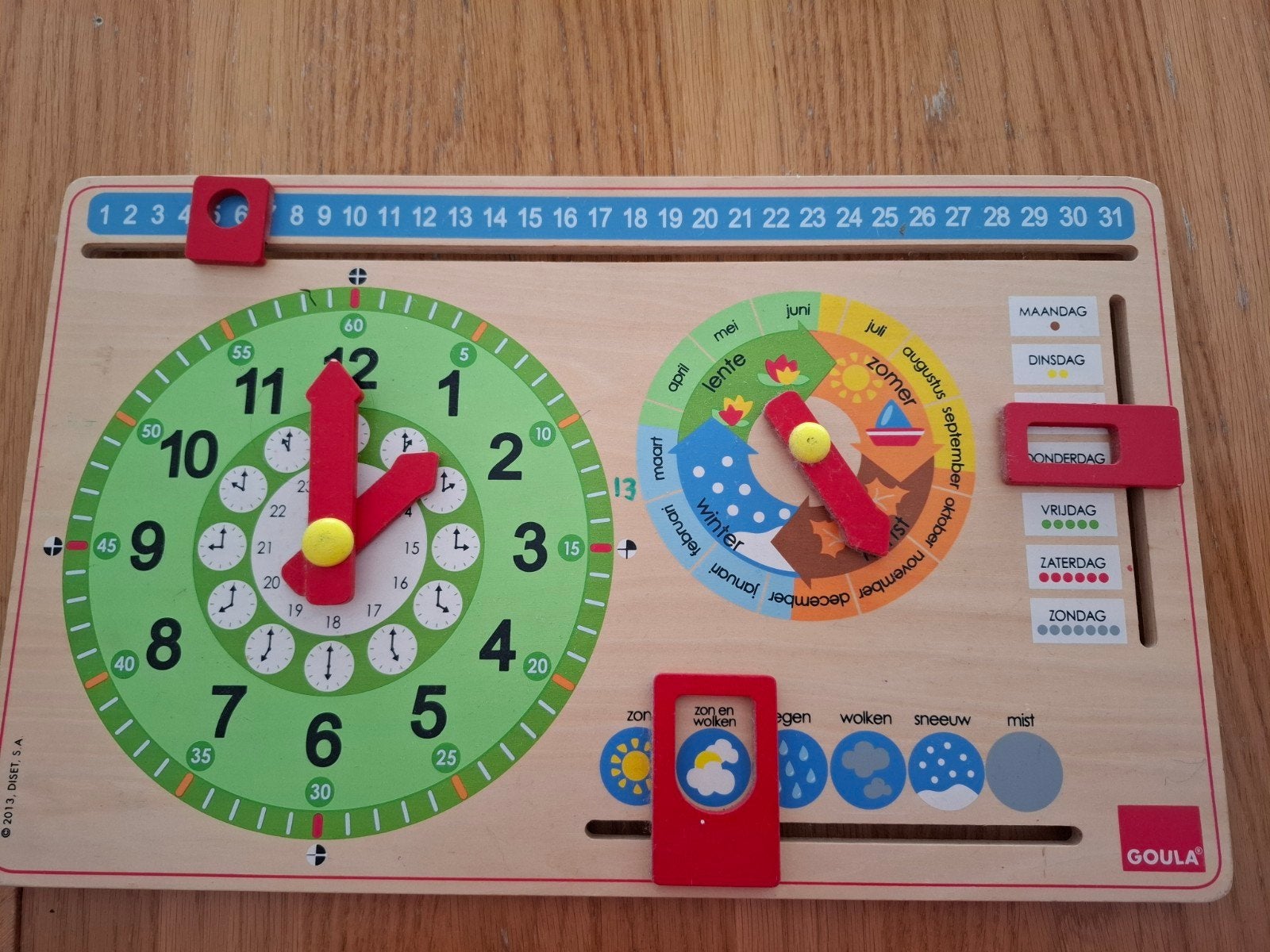 Educatieve kalender en klok van Goula, Ophalen of Verzenden, Zo goed als nieuw