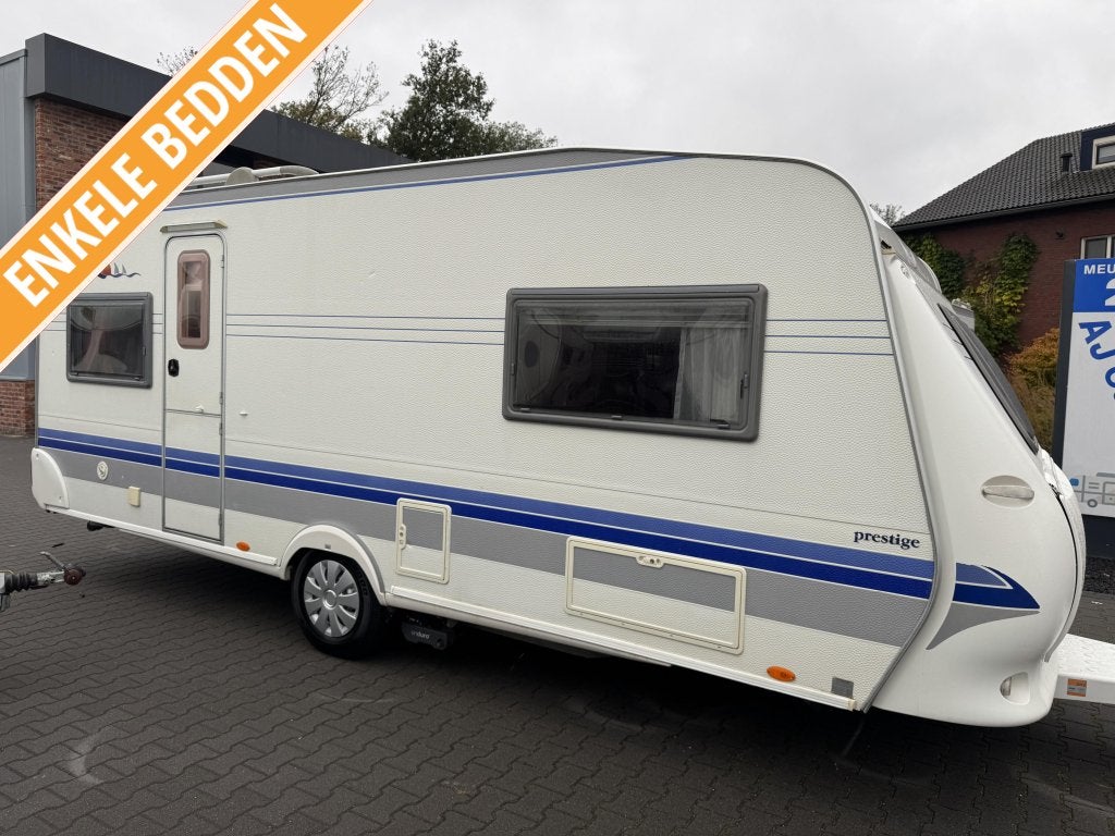 Hobby Prestige 540 UL / enkele bedden / voortent / mover, Caravans en Kamperen, Rondzit, Hobby, Bedrijf, Fietsenrek