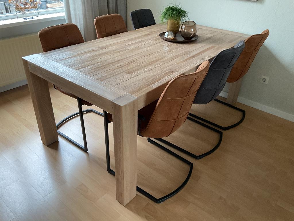 Uitschuifbare tafel, standaard 190 cm, uitgeschoven 250 cm., Huis en Inrichting, Tafels | Eettafels, Ophalen, Overige materialen