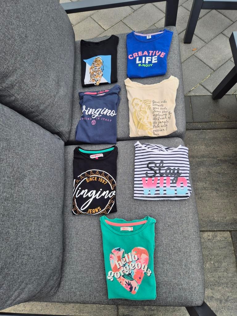 Pakket T-shirtjes maat 146 - 152, Meisje, Ophalen of Verzenden, Zo goed als nieuw, Vingino