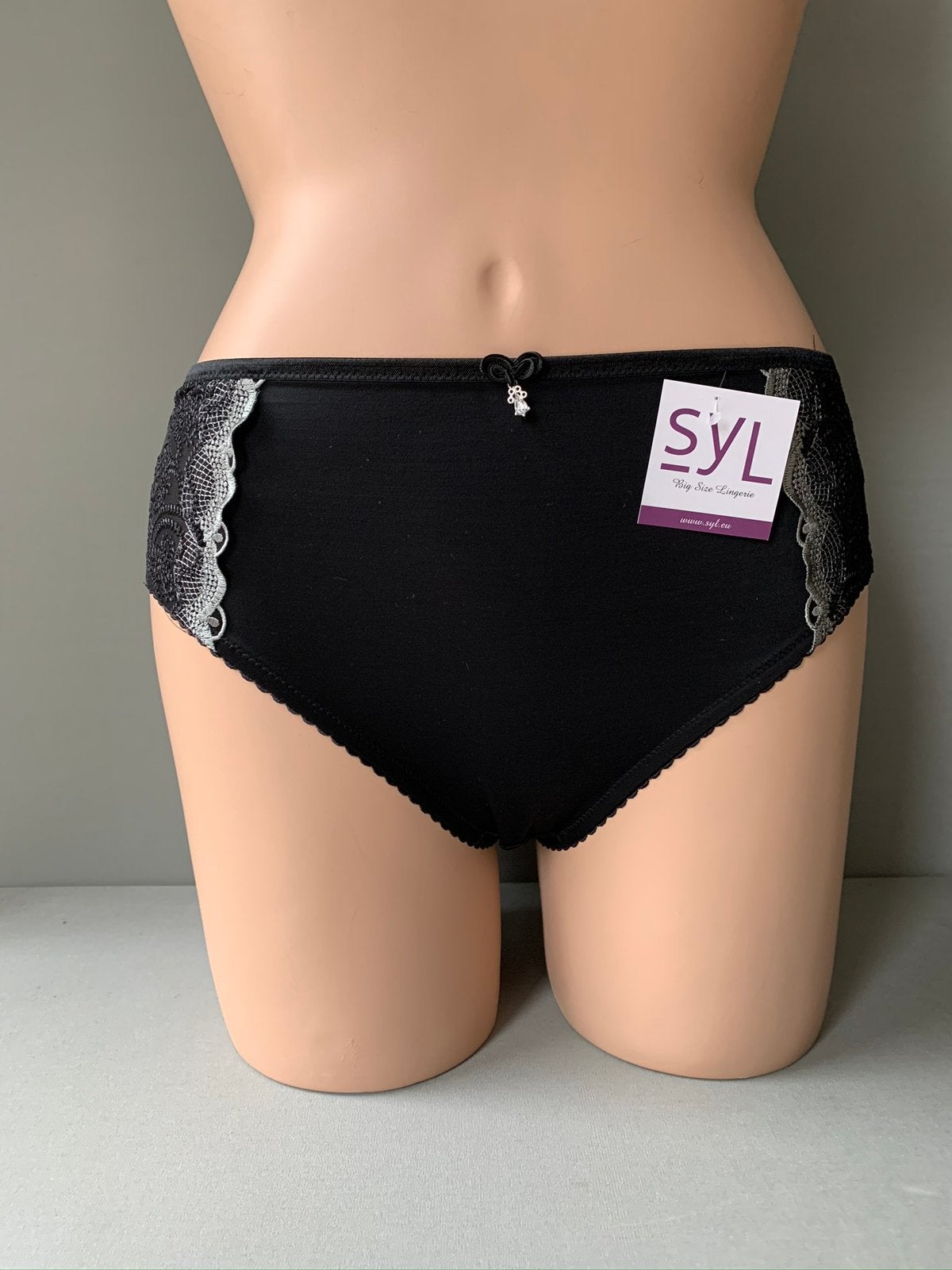 Syl slip Maat 42 -  54 Model charis black grey, Verzenden, Zwart, Slip