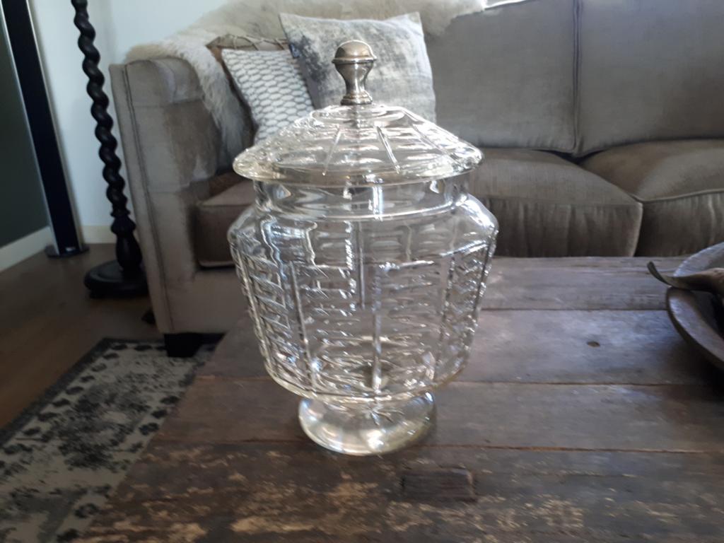 Mooie oude boulpot met zilveren knop., Antiek en Kunst, Curiosa en Brocante, Ophalen