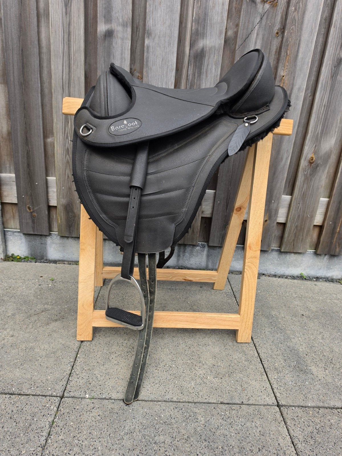 Zwart Barefoot Cheyenne Drytex boomloos zadel VPS - Maat 1, Gebruikt, Middel, Middeldiepe zit, S (16 of 16.5 inch)