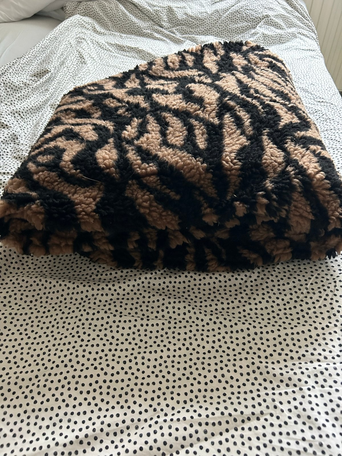 Teddy stof met tijgerprint - 1.70x1.70m, Overige materialen, Gebruikt, Bruin, 120 cm of meer