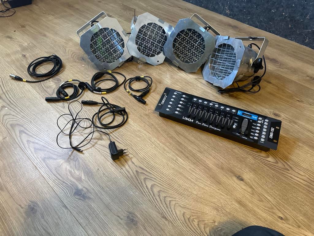 Complete DMX Lichtset met Controller en Kabels, Ophalen, Zo goed als nieuw, Licht, Kleur