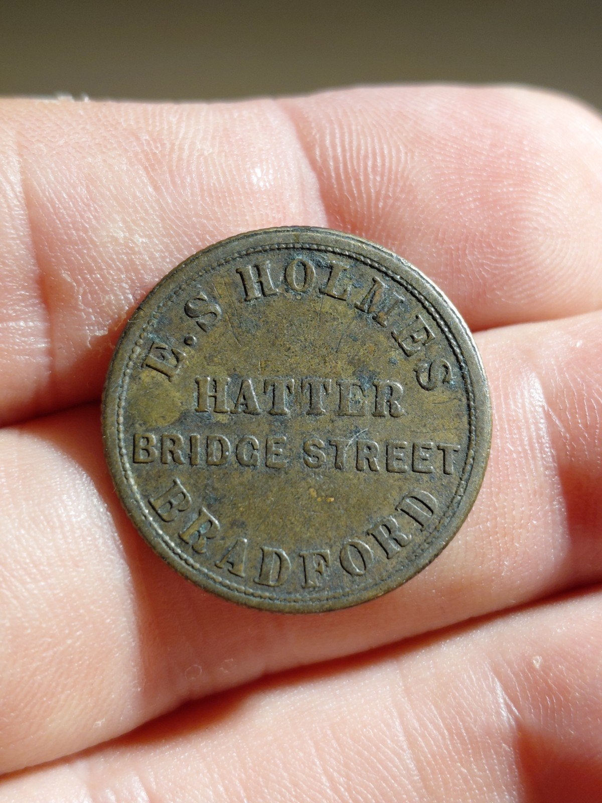 Victoriaanse Handelsmunt E.S. Holmes Hatter 1855, Ophalen of Verzenden