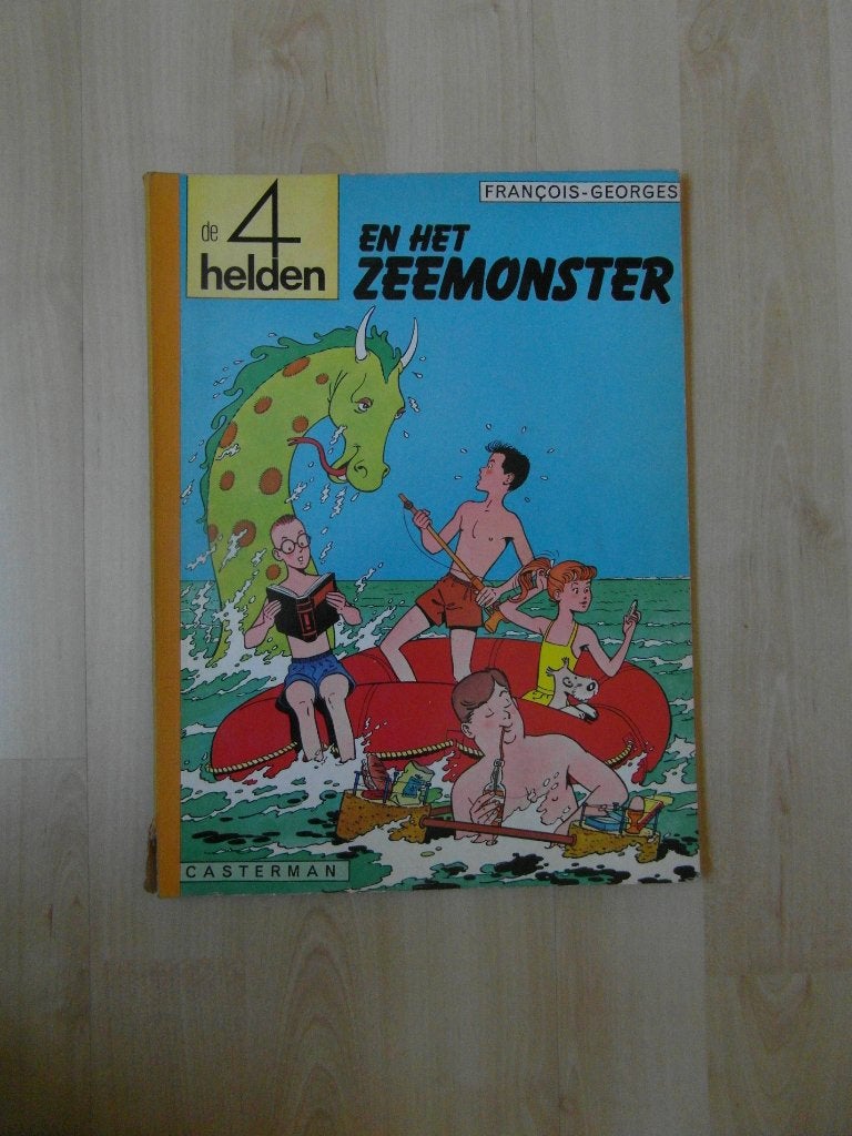 De 4 helden en het zeemonster; stripboek Uitgave 1968 ;, Gelezen, Francois Georges, Eén stripboek, Ophalen of Verzenden