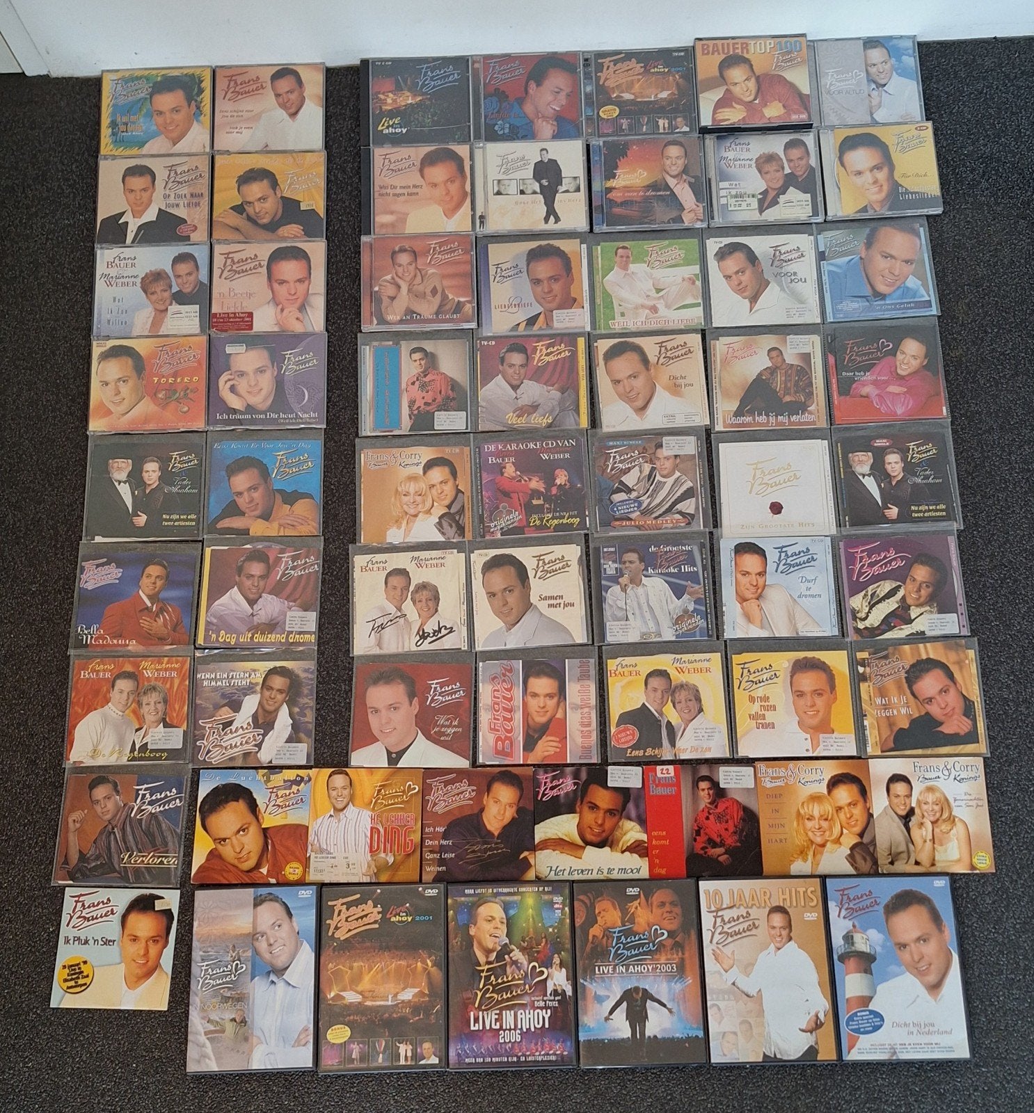 Grote verzameling Frans Bauer CD's, DVD's en CDsingels (64 s, Cd's en Dvd's, Ophalen of Verzenden, Zo goed als nieuw, Levenslied of Smartlap