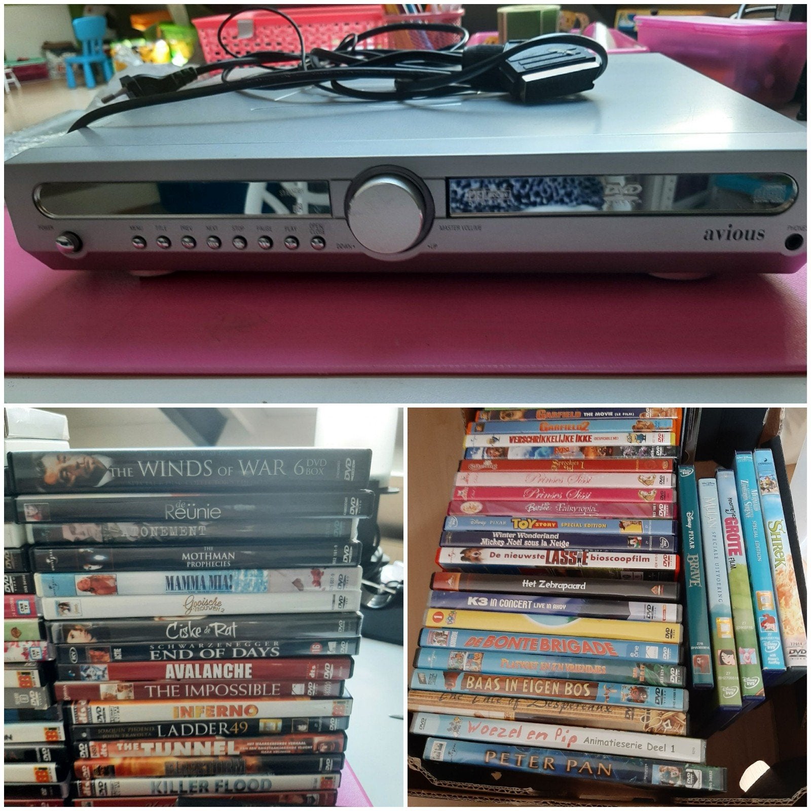 DVD speler met heel veel kinder en volwassene dvds, Ophalen of Verzenden, Zo goed als nieuw, Overige merken