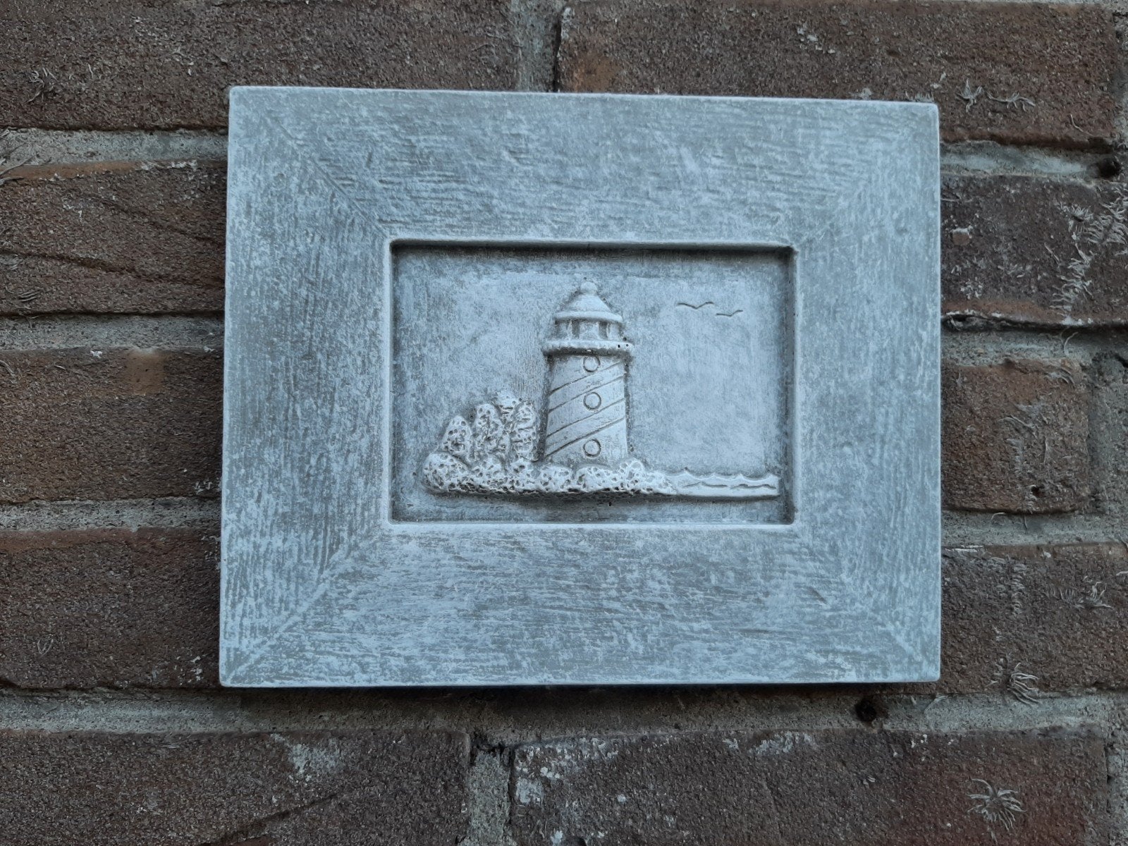 Vuurtoren wanddecoratie betonnen beeld tuinbeeld beton, Ophalen of Verzenden