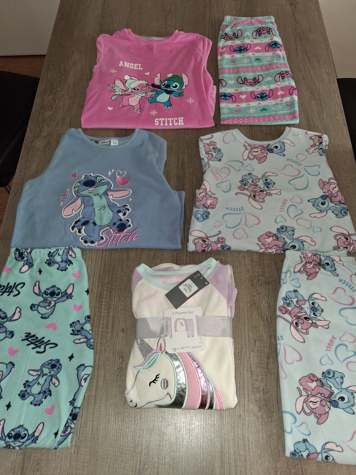 warme pyjama pakket maat 146 152 stitch unicorn meisje, Nacht- of Onderkleding, Meisje, Disney Stitch, Ophalen of Verzenden