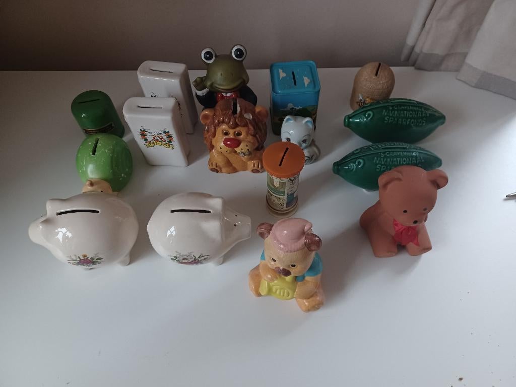 Diverse spaarpotten ook apart te koop, Ophalen of Verzenden, Gebruikt, Metaal of Blik, Dier