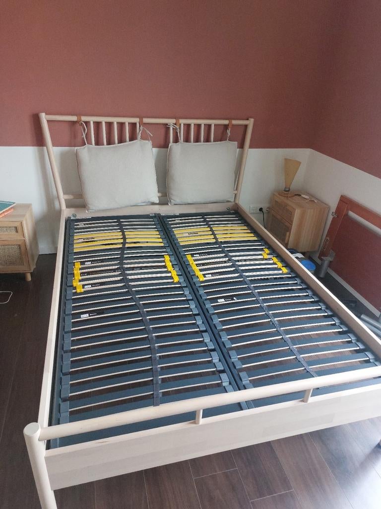 Ikea bedframe en Beter Bed lattenbodems, Ophalen, Verstelbaar, Tweepersoons, 140 cm